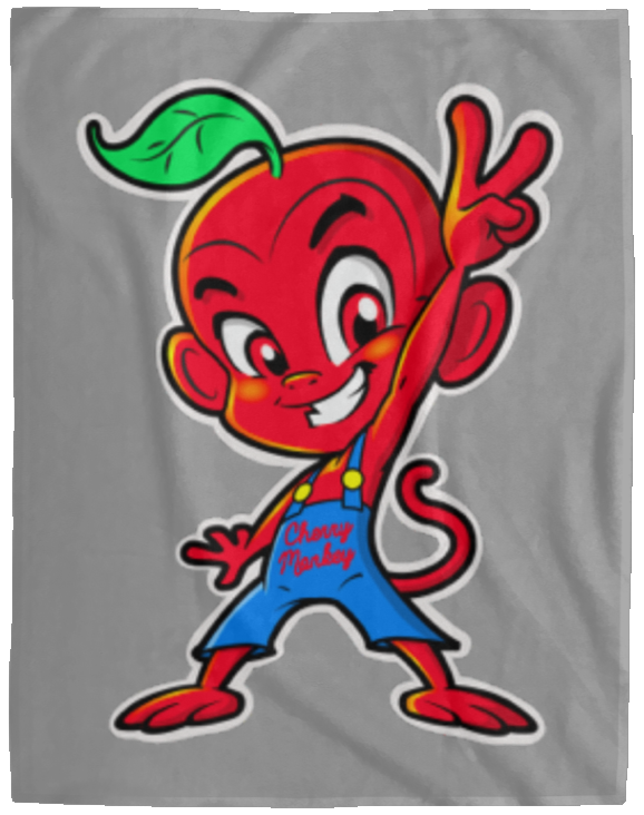 Cherry Peace Sign Fleece Blankets
