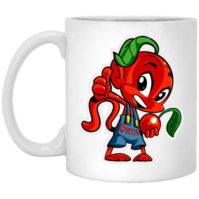 Cherry Thumbs Up White Coffee Mugs