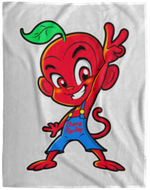 Cherry Peace Sign Fleece Blankets