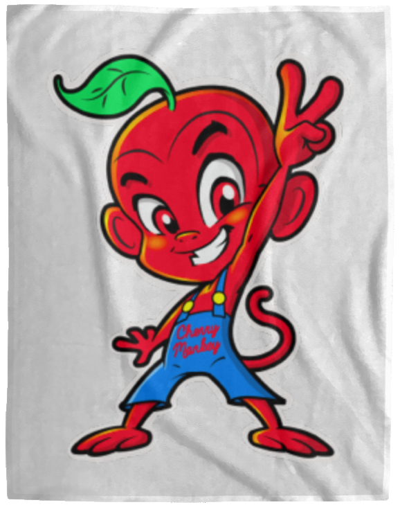 Cherry Peace Sign Fleece Blankets