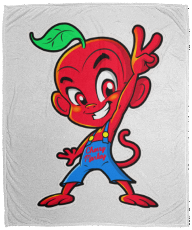 Cherry Peace Sign Fleece Blankets