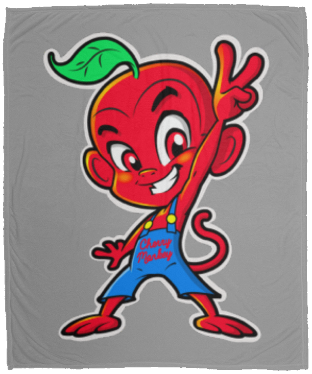 Cherry Peace Sign Fleece Blankets