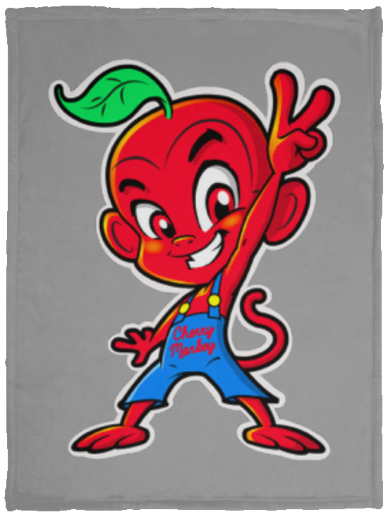 Cherry Peace Sign Fleece Blankets