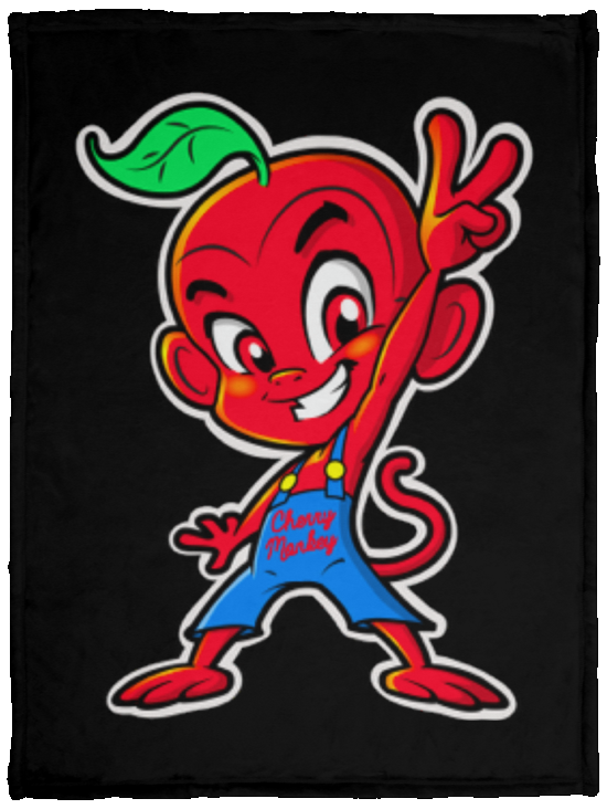 Cherry Peace Sign Fleece Blankets