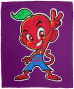 Cherry Peace Sign Fleece Blankets
