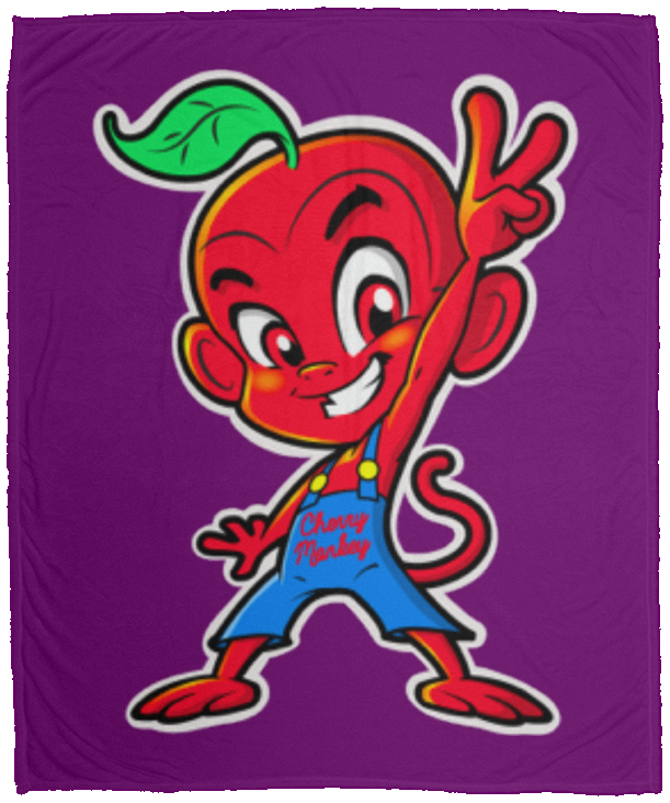 Cherry Peace Sign Fleece Blankets