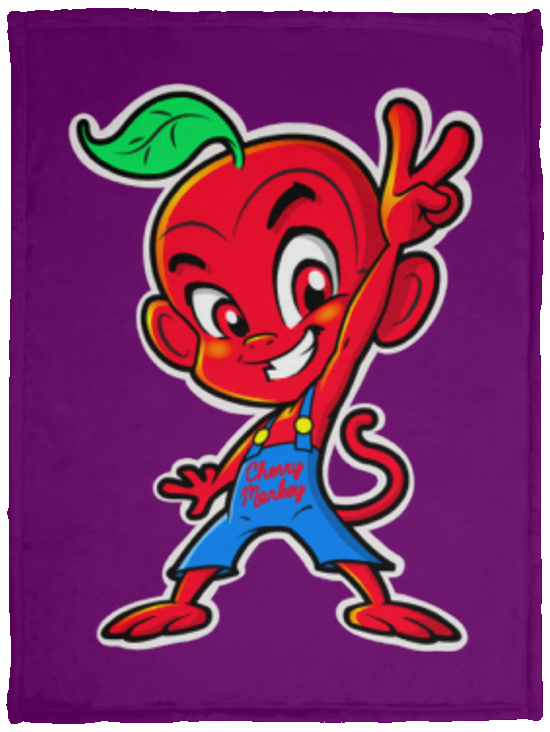 Cherry Peace Sign Fleece Blankets