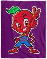 Cherry Peace Sign Fleece Blankets