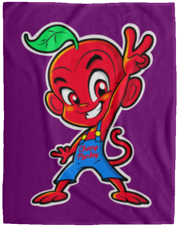 Cherry Peace Sign Fleece Blankets