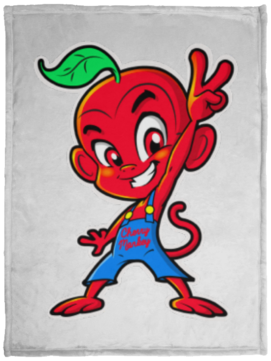 Cherry Peace Sign Fleece Blankets