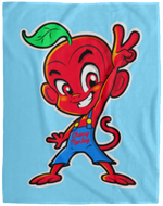 Cherry Peace Sign Fleece Blankets
