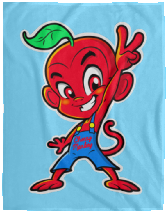 Cherry Peace Sign Fleece Blankets